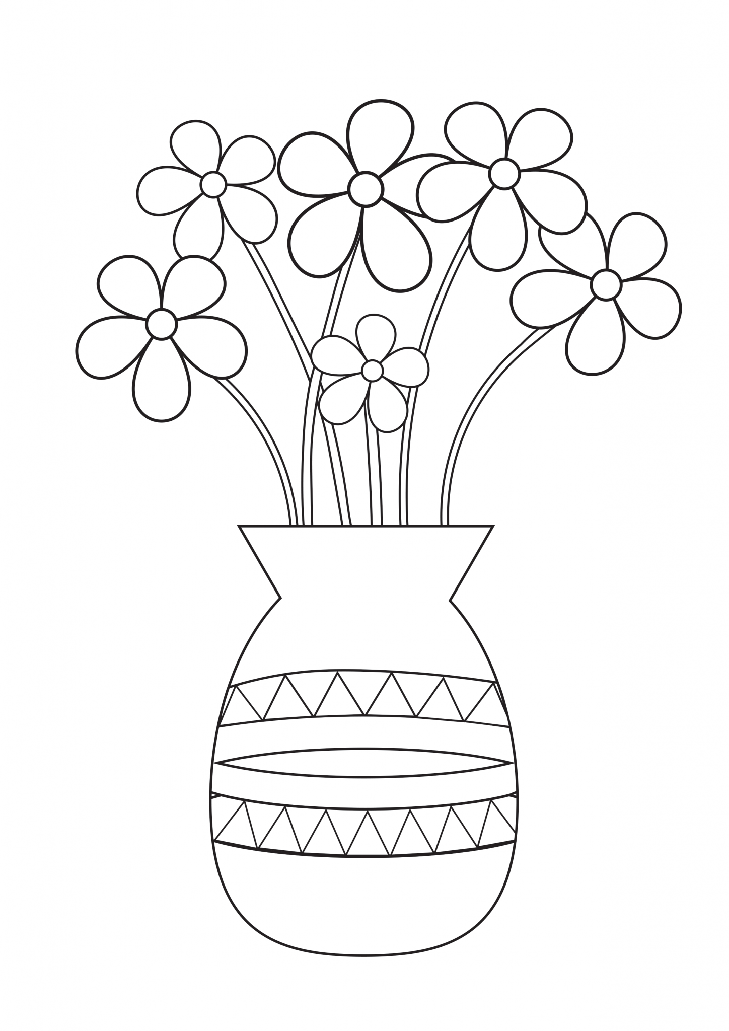 Flowers in a vase - Coloring pages