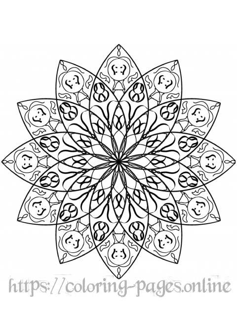 Interesting mandala printable coloring page