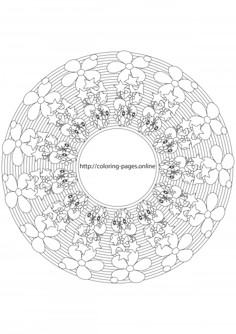 Flower mandala coloring page