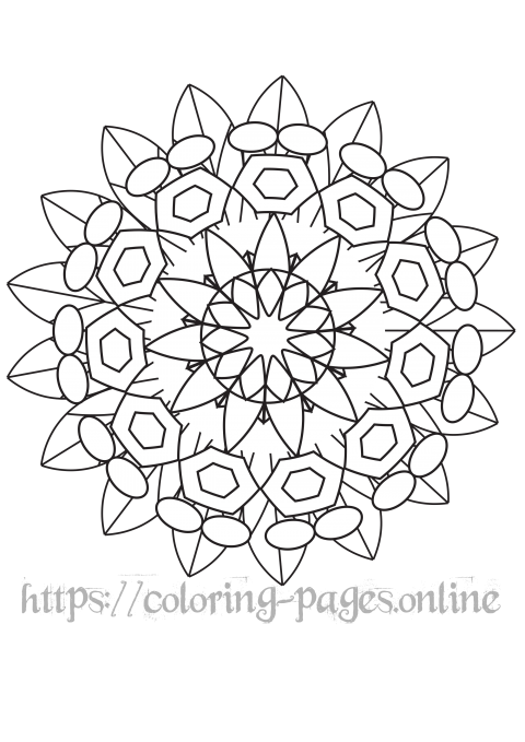 Elemental mandala printable coloring page