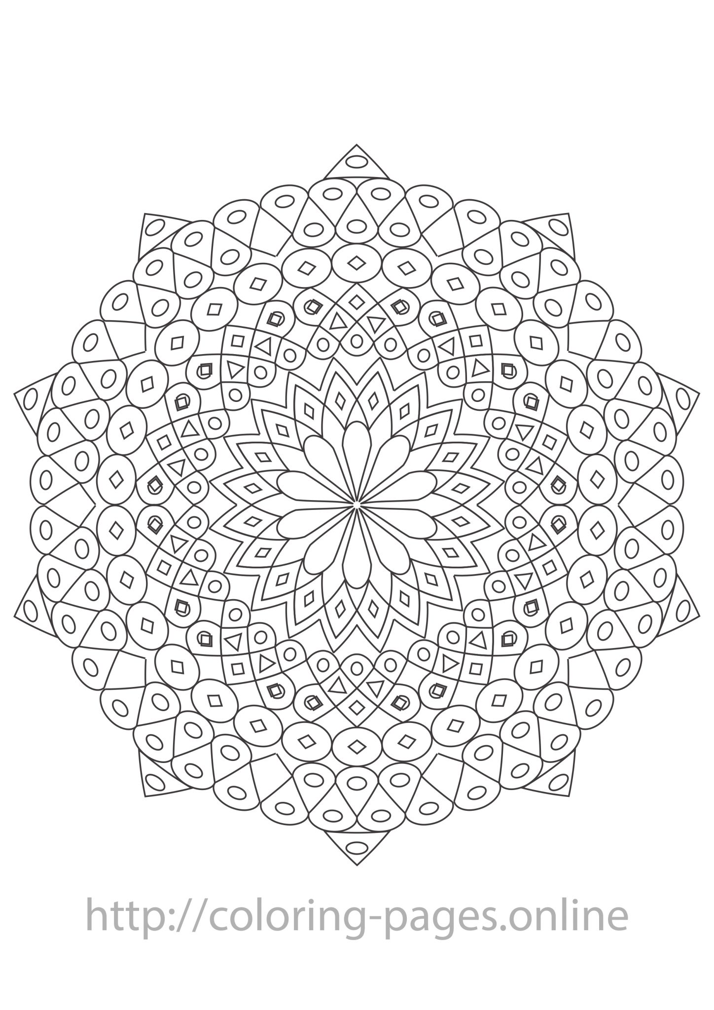 Complex mandala printable coloring page
