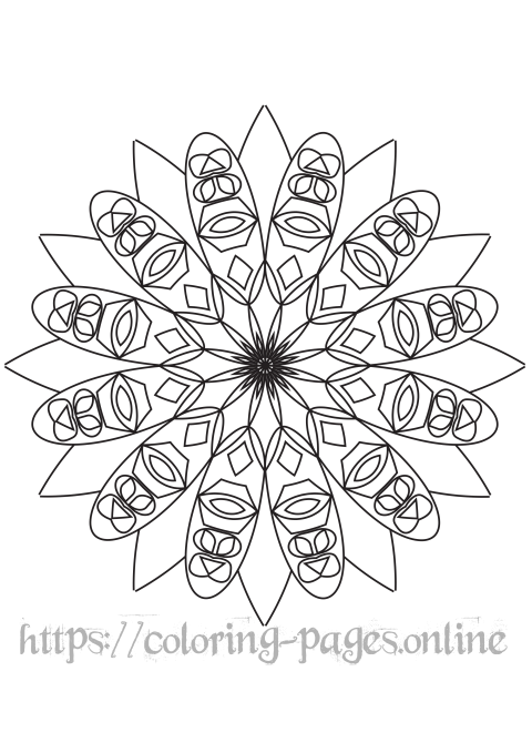 Indian mandala printable coloring page