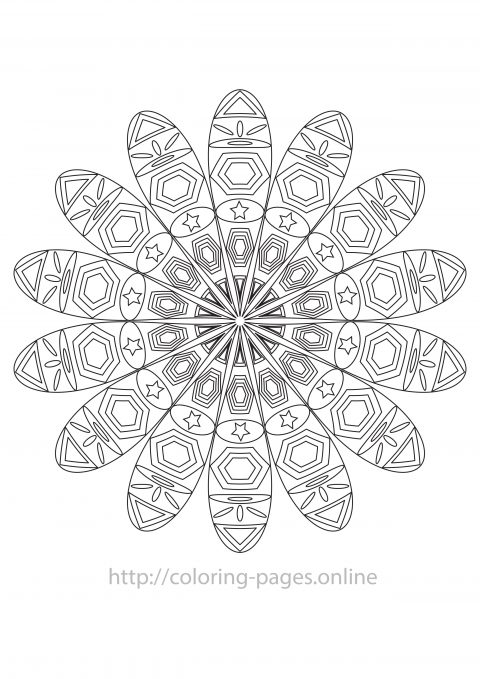 Star mandala coloring page