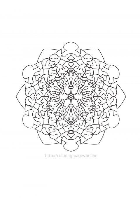 Detailed mandala coloring page