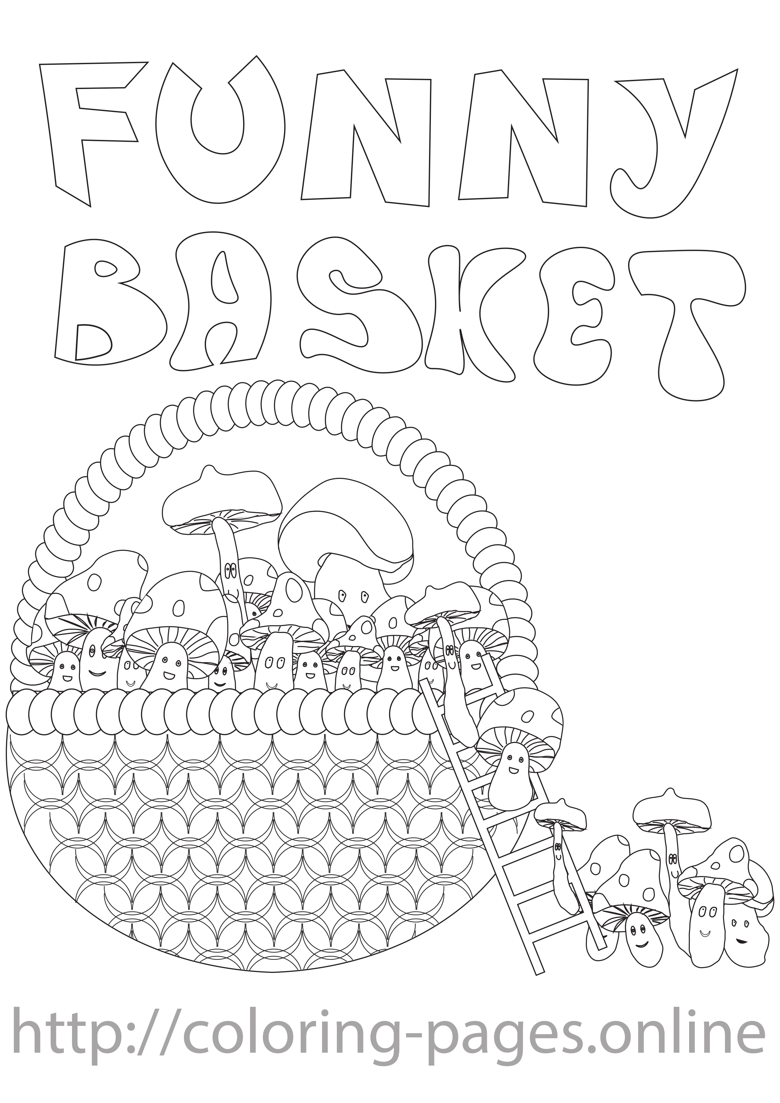 Funny basket coloring page