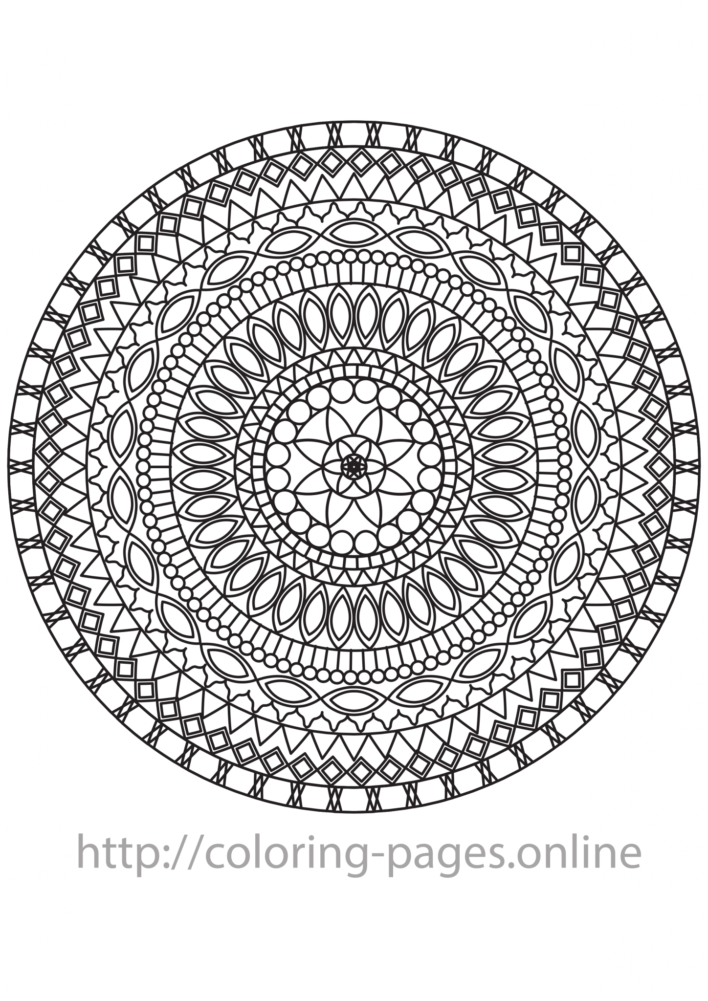 Gothic mandala coloring page
