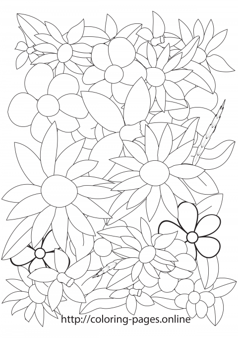 Flowers coloring page