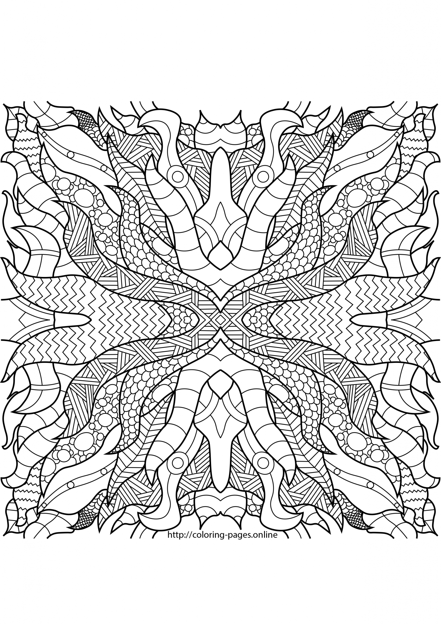 Hard complex pattern coloring page