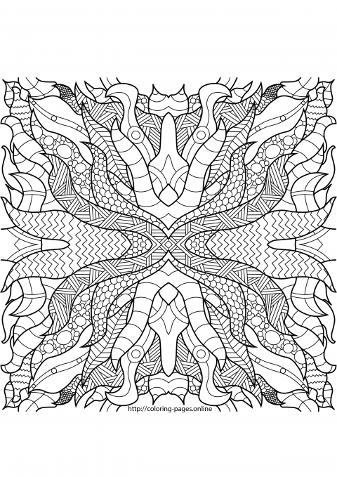 Hard complex pattern coloring page