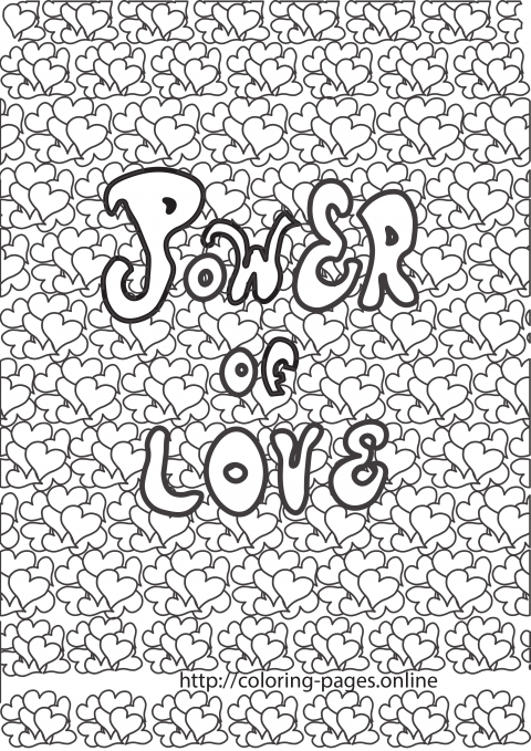 Power of love coloring page