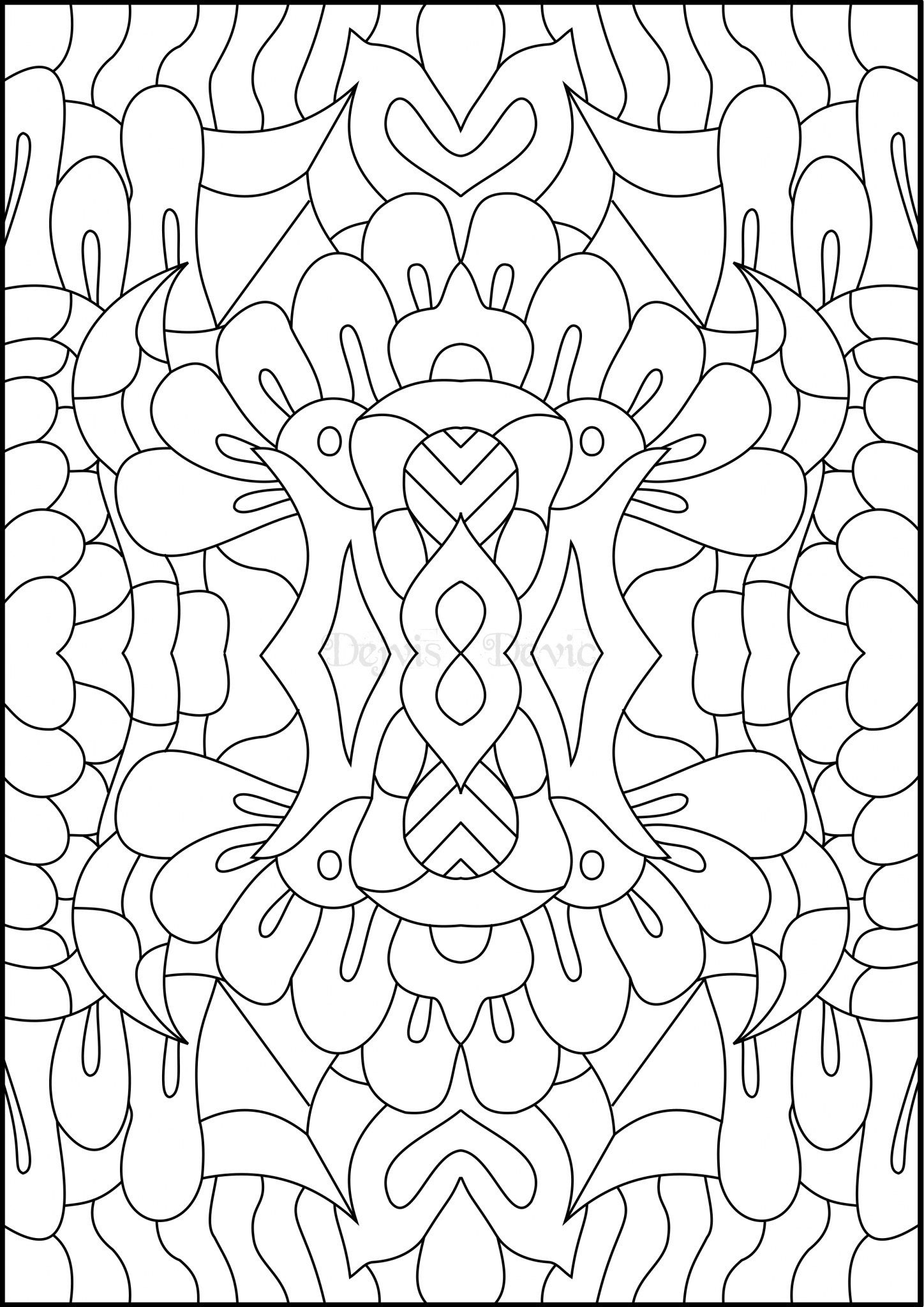 Medial pattern printable coloring page