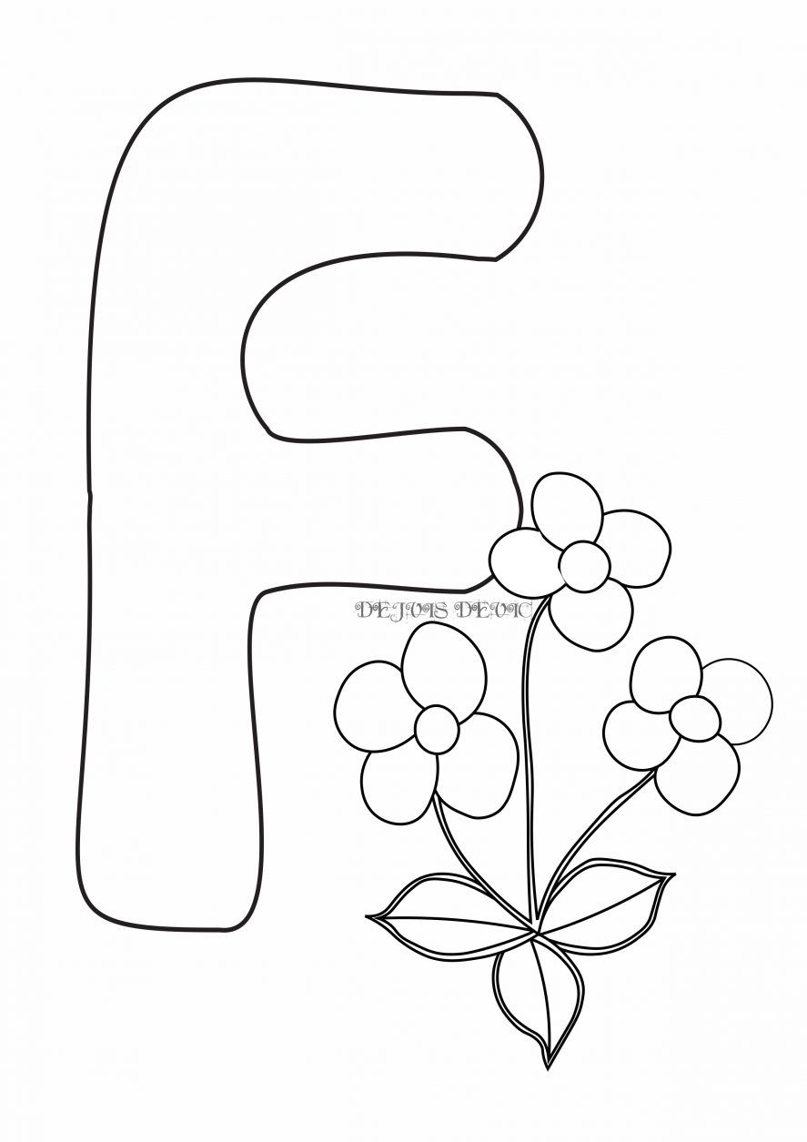 Letter f coloring page for kids and adults