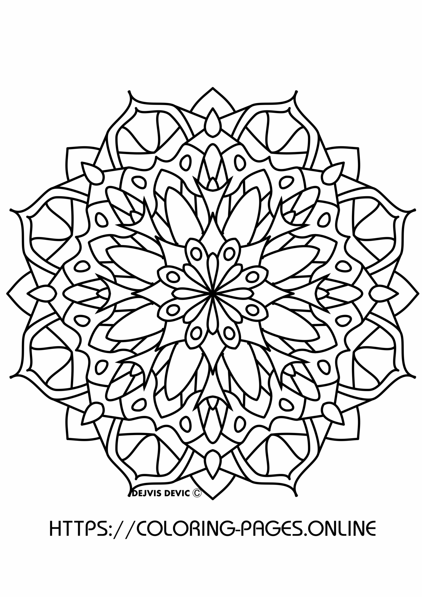 Retro mandala coloring page