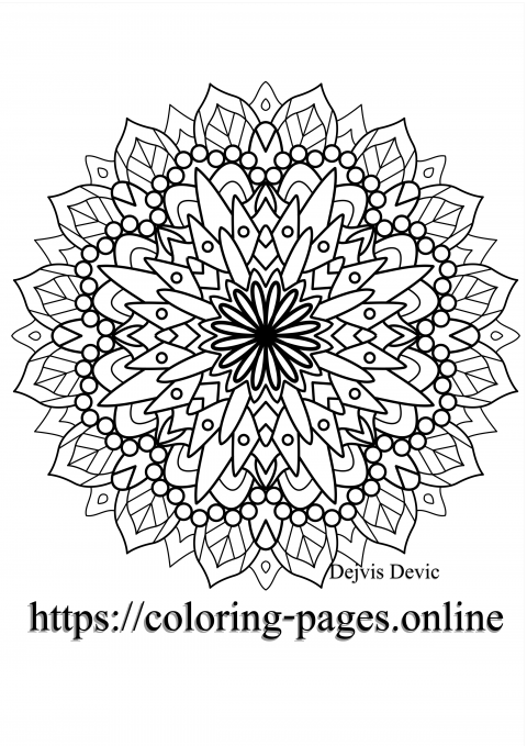splending mandala printable colring page